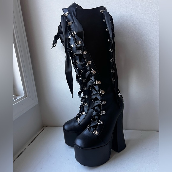 Gatekeeper knee high boots from dolls kill widow sz 8 - Picture 3 of 5